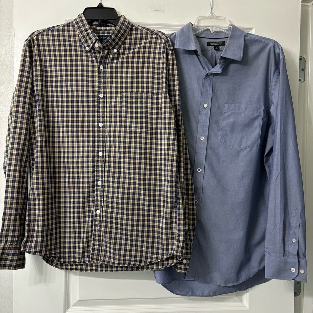 Banana Republic and J Crew Lot of 2 shirts size Large